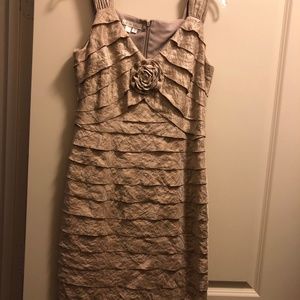Beige cocktail dress